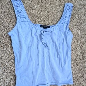 Forever 21 Blue Ruched Tie Front Camisole